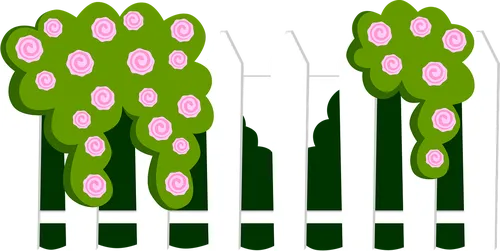 花园栅栏粉红花朵装饰图